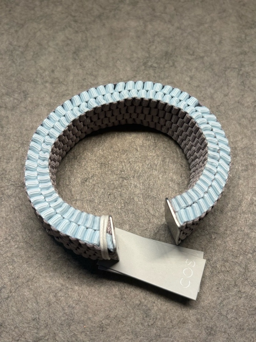 COS Light Blue & Gray Braided Cuff Bracelet